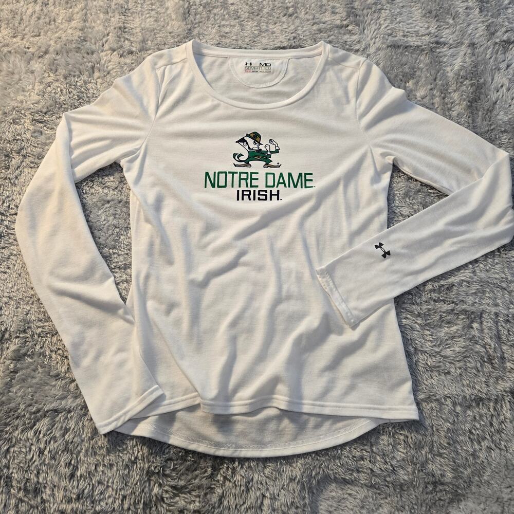 Under Armour Notre Dame Fighting Irish Long Sleeve Shirt – Women’s M White
